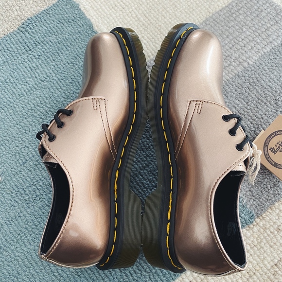 Dr. Martens 1461 Vegan Rose Gold Low Top Shoes - Picture 4 of 7